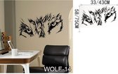 3D Sticker Decoratie Huilende Wolf Hond Vinyl Decor Sticker Muursticker Sticker Hond Wolf Muurschilderingen Muuraffiche Papier Home Decor - WOLF14 / Large