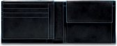 Portefeuille Piquadro Blue Square pour homme avec rabat avec poche pour carte d'identité / pièce de monnaie Noir