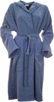 Hamam badjas Stone blue - unisex maat S/M - dames badjas  - dunne badjas - zomer badjas - sauna badjas - met capuchon - korte badjas - badmantel