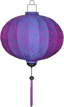 Paarse zijden Chinese lampion lamp rond - G-PA-62-S