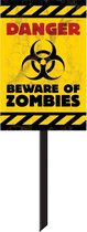 AMSCAN - Zombie waarschuwingsbord Halloween - Decoratie > Muur-, deur- en raamdecoratie