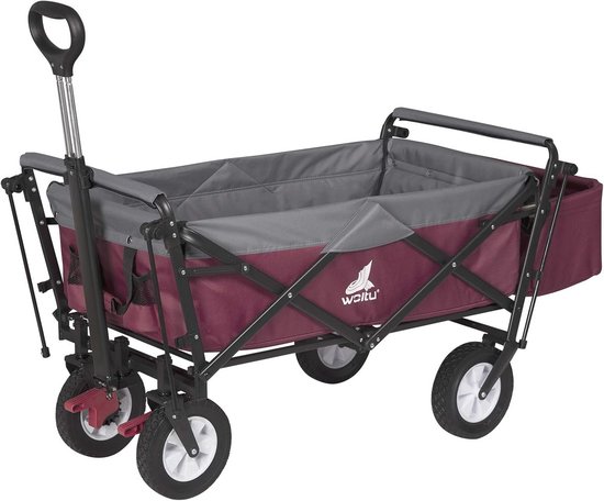 Opvouwbare Bolderkar met Dak - Handwagen voor Tuin, Strand en Kamperen - Tot 80 kg Belastbaar - Fuchsia van Merkloos — afbeelding 2
