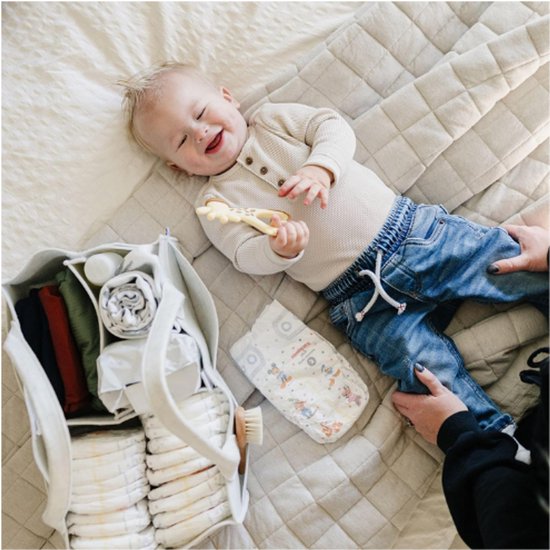 Luxe Baby Luiermand Organizer - Grote Witte Opbergmand Voor Babykamer - Essentieel Voor Verzorgingstafel - Uniseks Kraamcadeau — afbeelding 5