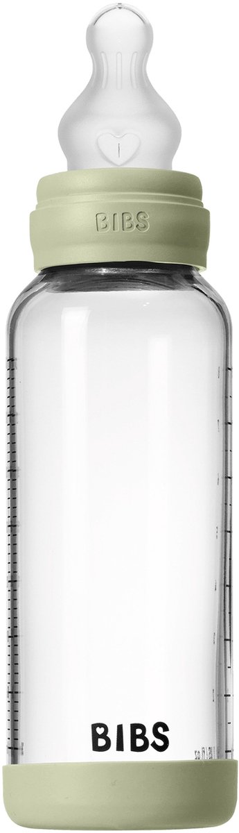 BIBS Fles - Medium Flow - 240 ml - Silicone/Glas - Sage van BIBS — afbeelding 3