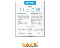 Technetix wandcontactdoos voor internet en tv Cat6 Ziggo en KPN geschikt inbouw/opbouw