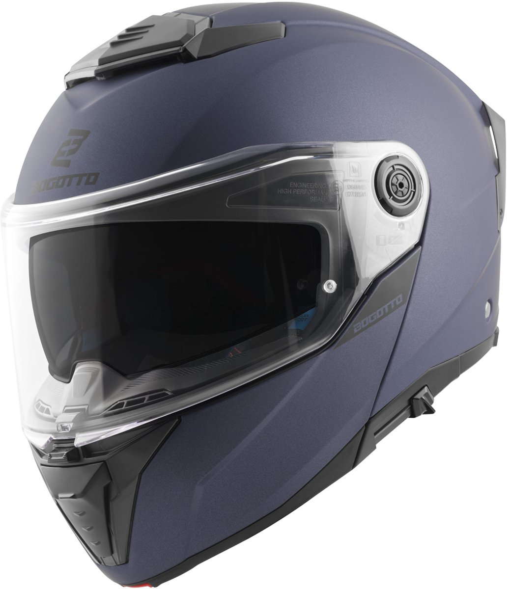 Bogotto FF404 Solid Mat Blauw Systeemhelm - Maat S - Helm