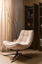 WOOOD Maudi Draaifauteuil - Polyester - Naturel - 84x74x86