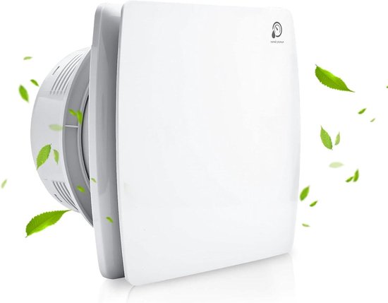 Badkamerventilator 100 mm met terugslagklep, timer naloop, vochtregeling 95 m3/h, gemaakt in de EU