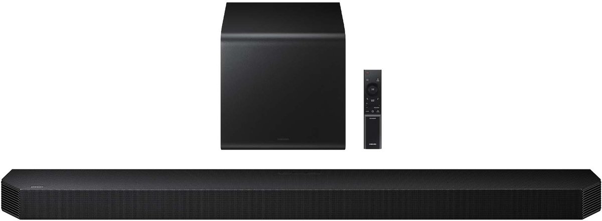 Samsung HW-Q800F/ZF, 5.1.2 kanalen, 400 W, DTS 5.1, DTS Express, DTS-HD Master Audio, DTS:X, Dolby Atmos, Dolby Digital Plus, Dolby TrueHD, 39 W, Actieve subwoofer, Draadloos