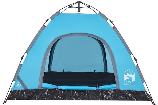 vidaXL - Tent - 3-persoons - snelontgrendeling - blauw van Vidaxl — afbeelding 5