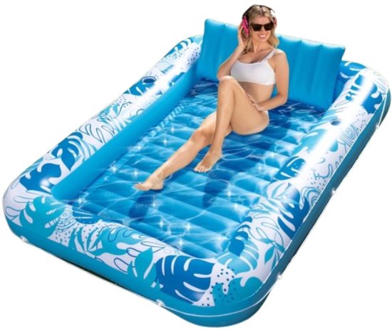 Tanning Pool Bed - Luchtbed Zwembad Opblaasbaar - Blauw