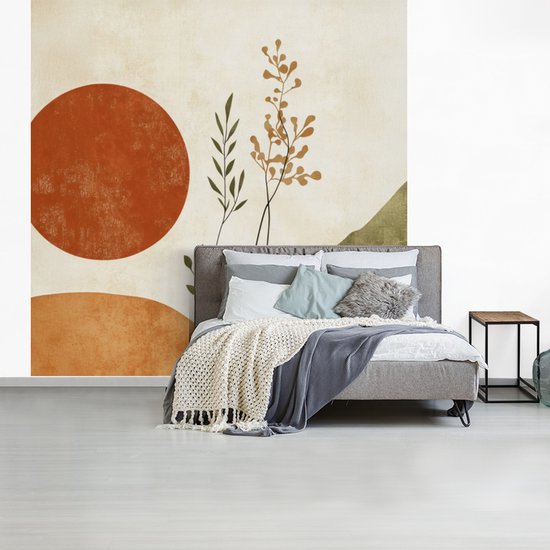 Behang - Fotobehang Zon - Abstract - Takken - Oranje - Breedte 240 cm x hoogte 240 cm