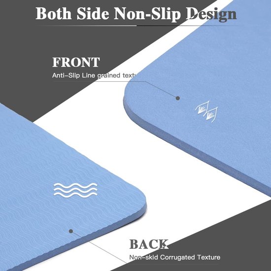 Ibenzoa® Duurzame Yogamatten van Premium Neopreen met Versterkte Kant en Draagband van ibenzoa — afbeelding 3