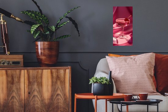 Muurstickers - Sticker Folie - Cocktail - Pink - Luxe - 20x40 cm - Plakfolie - Muurstickers Kinderkamer - Zelfklevend Behang - Zelfklevend behangpapier - Stickerfolie