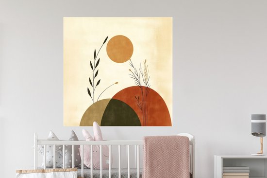 Stickers muraux - Film adhésif - Plantes - Abstrait - Formes - 100x100 cm - Film adhésif - Stickers muraux chambre enfant - Papier peint autocollant XXL - Papier peint autocollant - Film adhésif