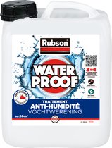 Rubson Water Proof anti-vocht coating 5L fles, met spetters en label.