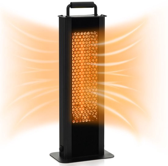 SureDeal® - Terrasverwarmer Elektrisch - 1200W - Dubbelzijdig - Aluminium - Waterdicht - Draagbaar - 24x16x63 cm