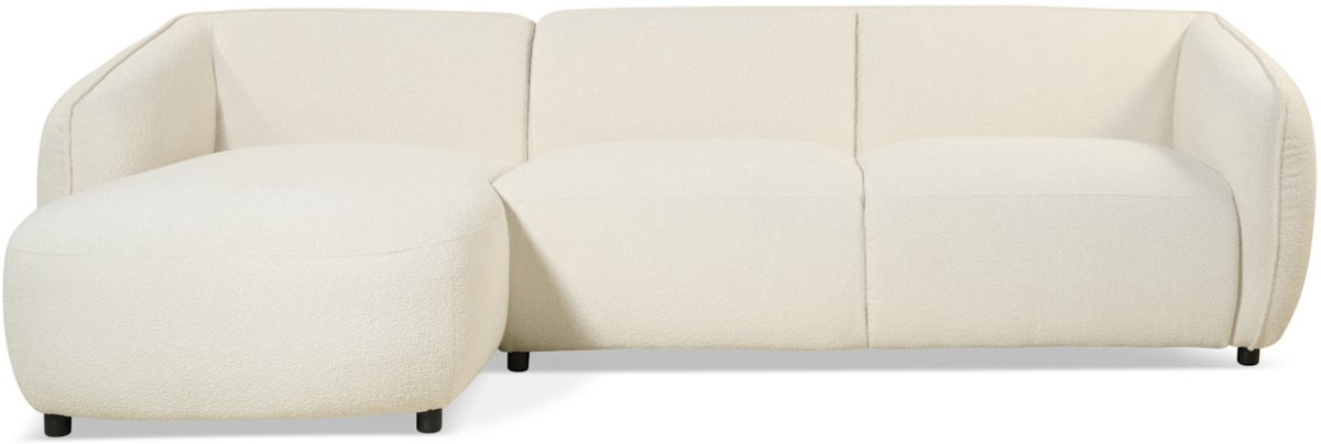 Giga Living Hoekbank Laila - Bouclé Beige Links