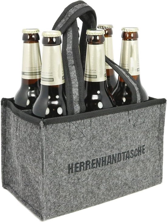 Out of the blue Flessentas Bierdrager Flessendrager voor 6 flessen Vakantiezak, grijs, Flessentas