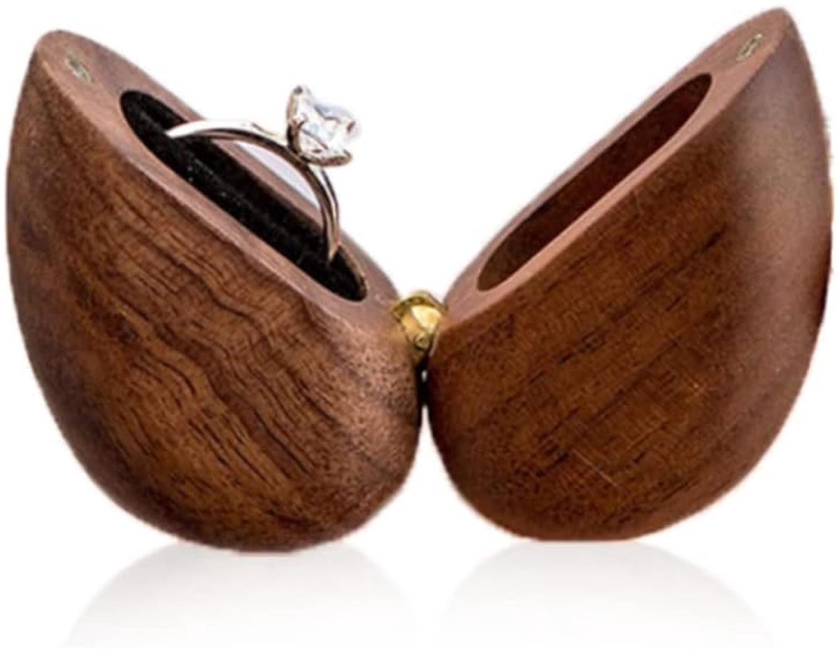 Ibenzoa® Hout Ringendoosje voor Romantische Gelegenheden en Ringen Bewaren