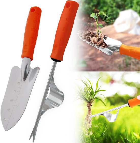Ibenzoa® Handige Roestvrij Stalen Onkruidsteker en Tuinschep Set voor Efficiënt Tuinieren van Ibenzoa — afbeelding 3