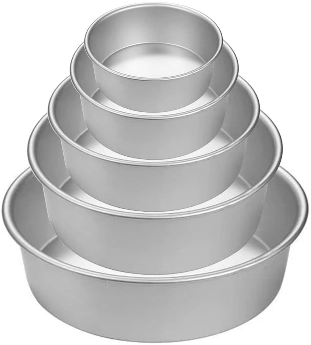 Ibenzoa® Set van Vijf Non-Stick Ronde Taartpannen van Voedselveilig Aluminium voor Elke Bakgelegenheid