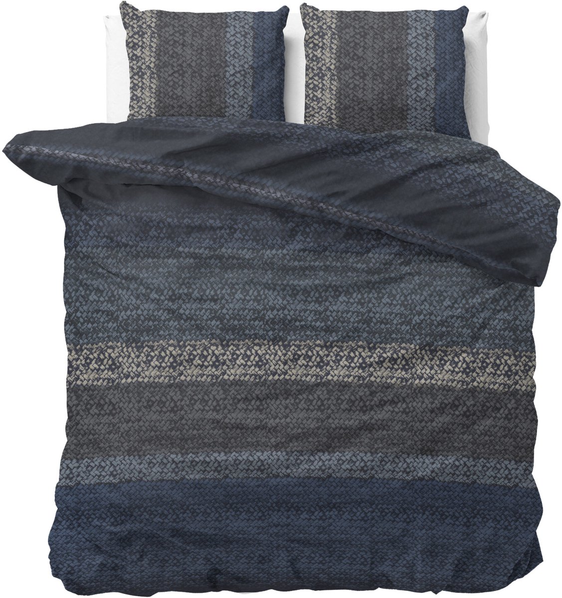 Dreamhouse Flanel Gradient Knits - Dekbedovertrekset - Lits-Jumeaux - 240x200/220 + 2 kussenslopen 60x70 - Blauw