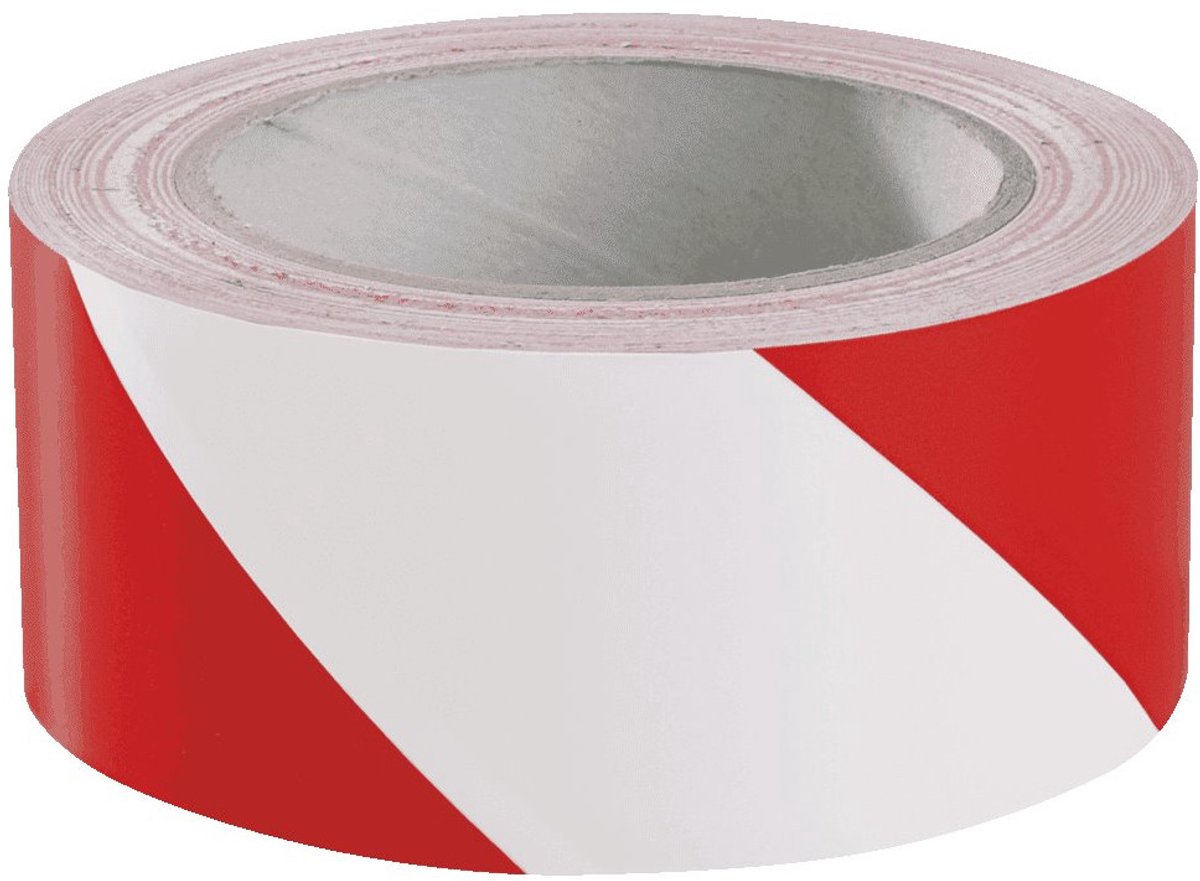 Ampere Traffic vloertape Extra - rood wit | 5 cm breed