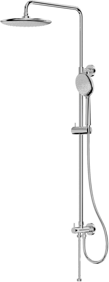 LAVITA® Glijstang Douche met Ronde Handdouche en Regendouche ORION - Chroom - Doucheset Waterbesparend Gladde Doucheslang - Badset met Slangvoor extra hygiëne en comfort - Stijlvol Ontwerp