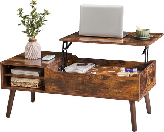 PURFINO Salontafel met lifttop, moderne vierkante tafels, stabiel