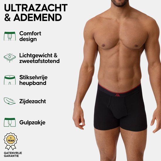 DANISH ENDURANCE Boxers en viscose de Bamboe avec braguette - pour homme - pack de 6 - Taille XL