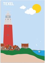 DesignClaud Texel - Waddeneilanden - Nederland - Vuurtoren - Texel poster B2 poster (50x70cm)