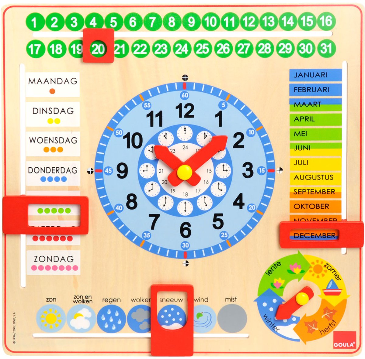 Jumbo - Goula - Houten Kalenderklok - Leerklok - Educatief spel - Vanaf 3 jaar — afbeelding 2