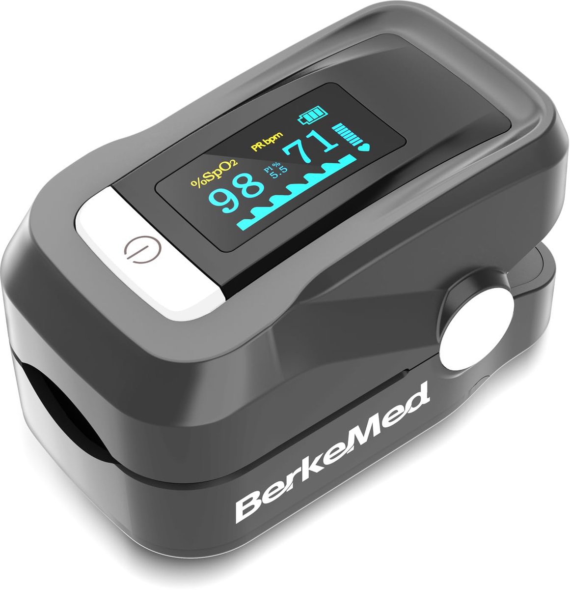 Pulsoximeter voor Vingers met OLED-Scherm - Nauwkeurige Hartslag- en Zuurstofmeting voor Kinderen en Volwassenen