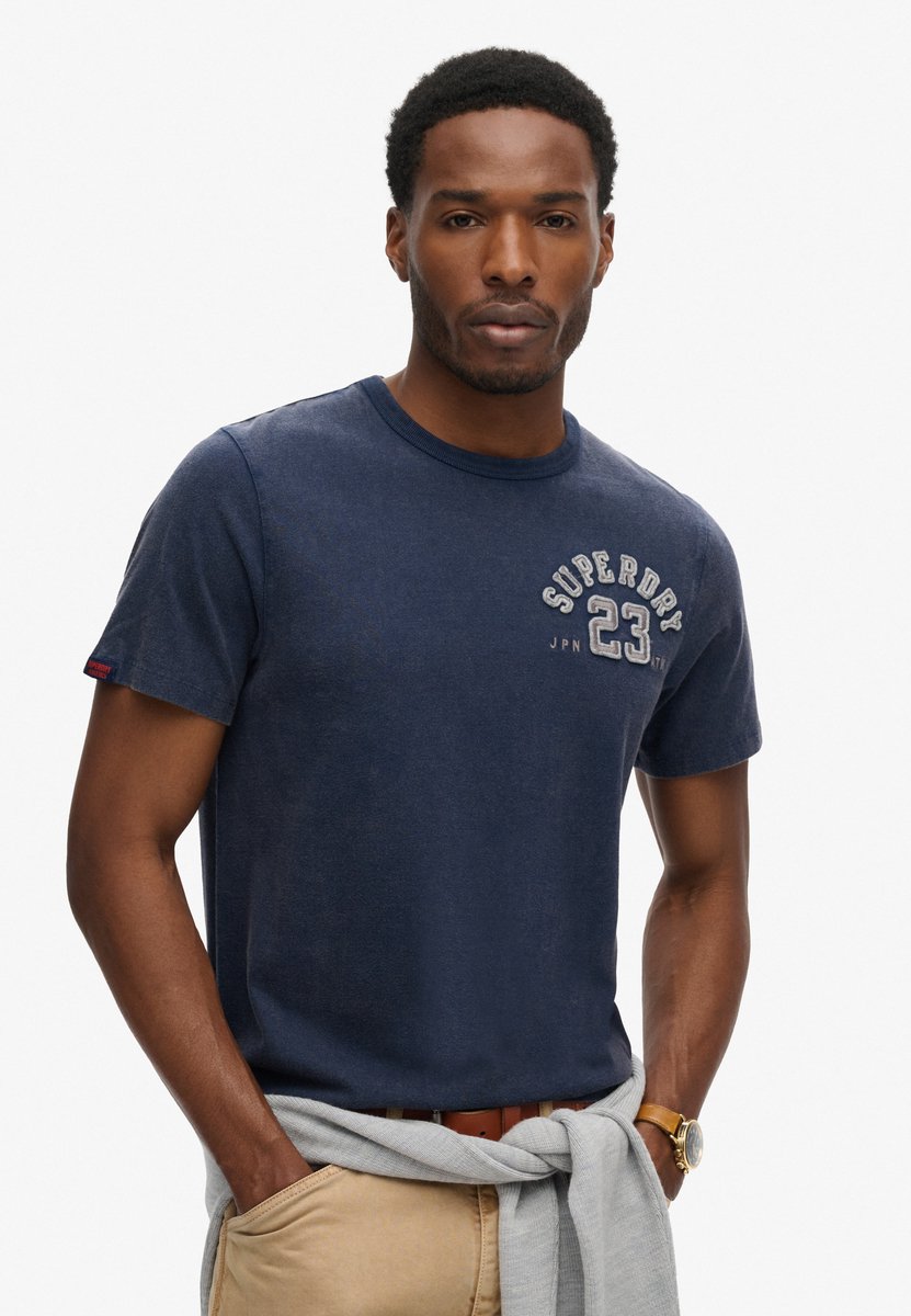 Superdry Vintage Athletic T-shirt met korte mouwen Heren T-shirts Marineblauw