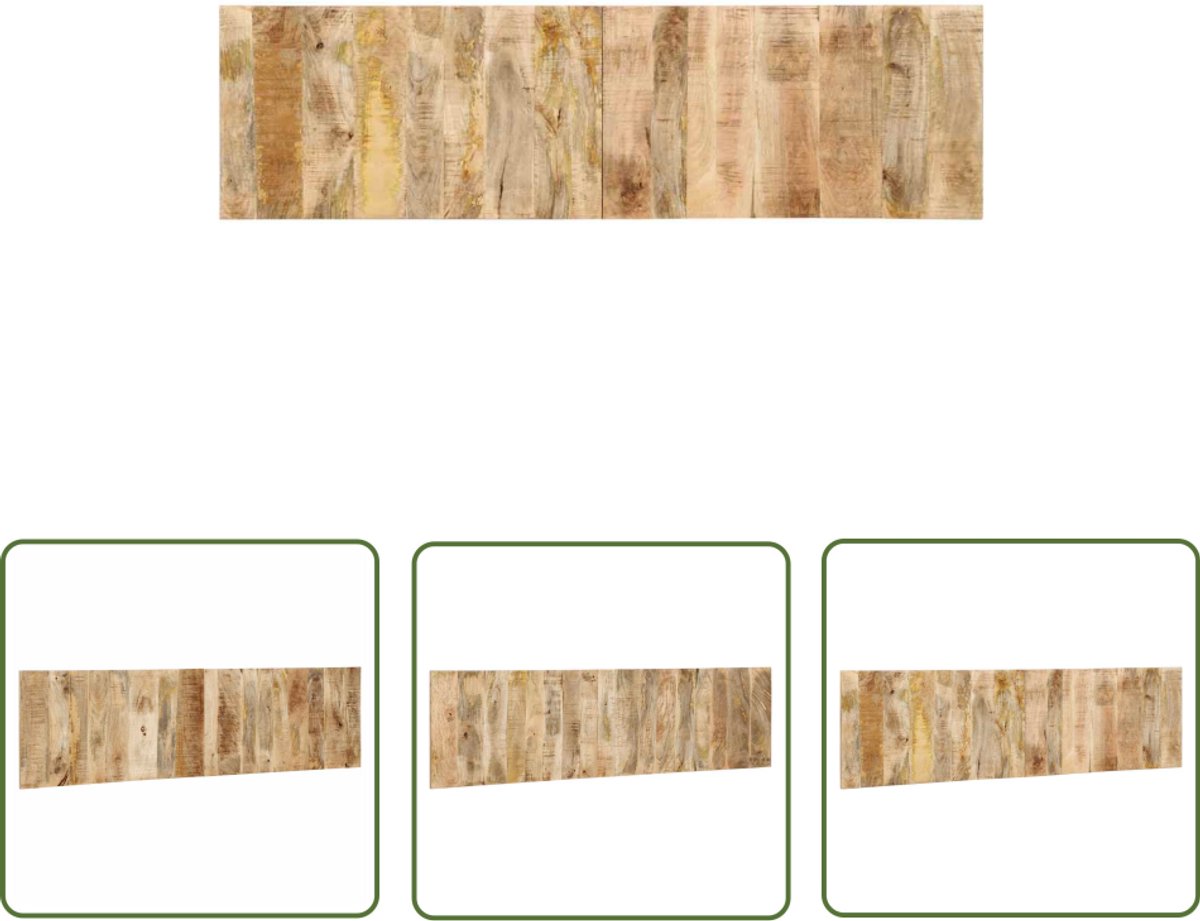 The Living Store Hoofdbord 180 cm massief ruw mangohout Hoofdbord Beddecoratie Mangohout Industrieel Modern