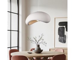 LumenXL Wabi Sabi hanglamp Zenji 60 x 42 cm - steeneffect - wit