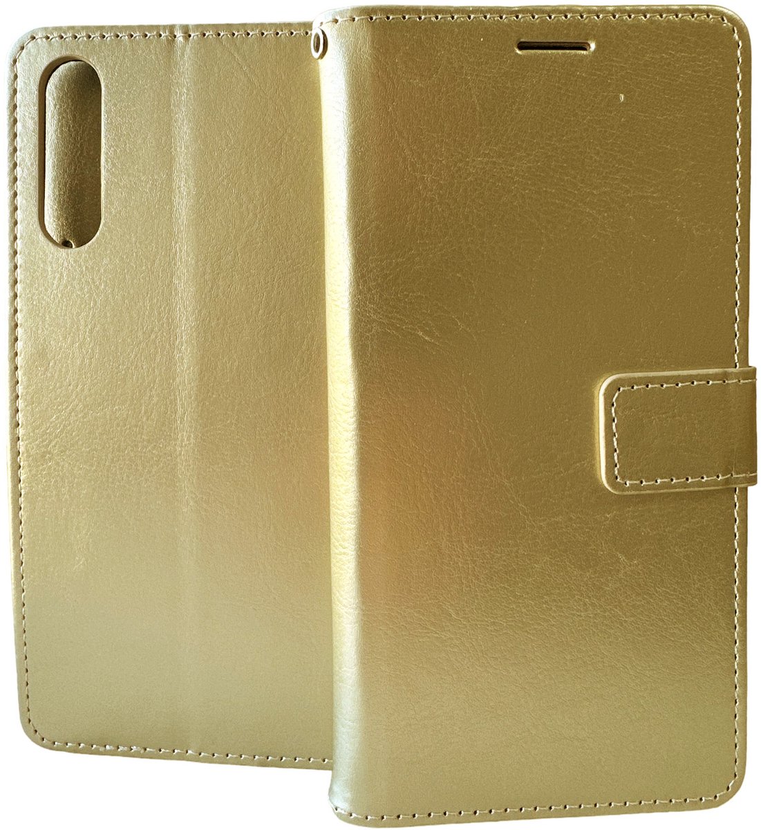 Portemonnee Book Case Hoesje Geschikt voor: Samsung Galaxy A7 2018 - Goud