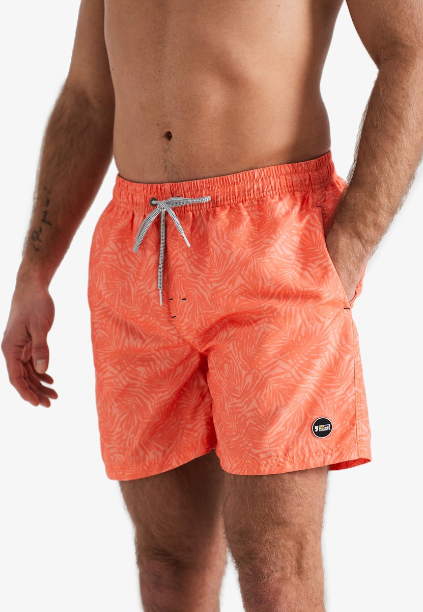 Happy Shorts Heren Zwemshort Palmbladeren Oranje Print — afbeelding 4