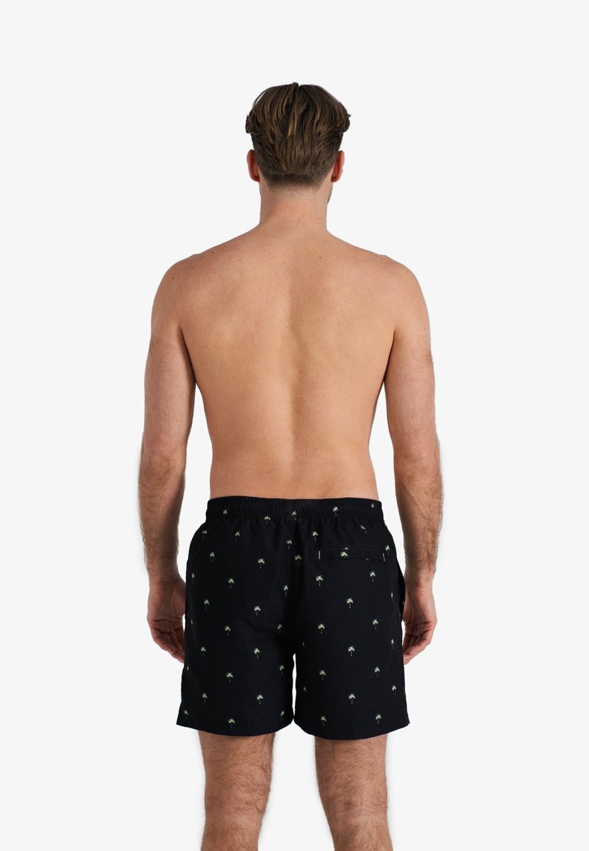 Happy Shorts Heren Zwemshort Palmbomen Zwart Print — afbeelding 4