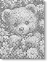 Ours avec des fleurs | Peinture par points | 30x40cm | Toile lâche | Peinture au Diamond et Peinture par numéro alternative | Peinture en pointillé | Cadeau