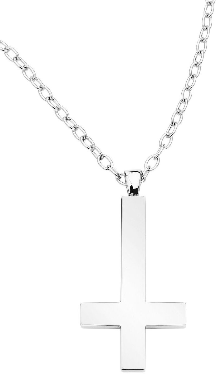 Goedkoopste etNox hard and heavy Big Plain Cross Halsketting standaard Roestvrij staal Unisex - Basics