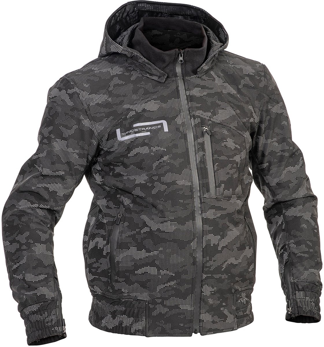 Lindstrands Frisen Jas Zwart Reflecterend Patroon - Jas