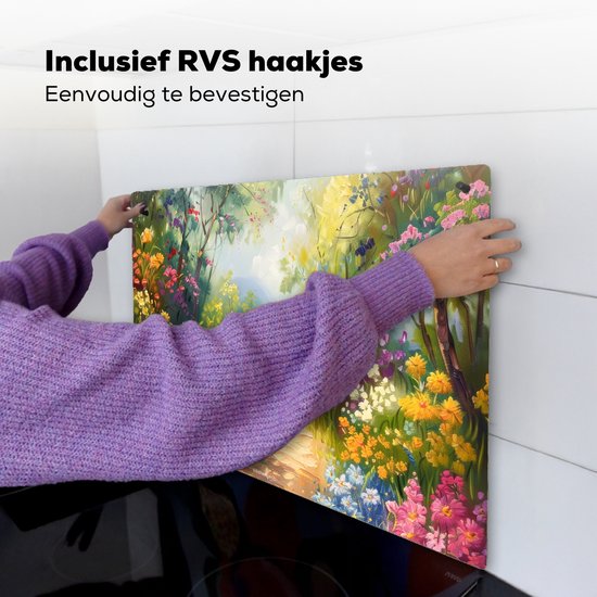 KitchenYeah® Protection plaque induction 90x52 cm - Nature - Paysage - Coloré - Protege plaque de cuisson - Couvre plaque induction - Protecteur d'induction - Cuisine