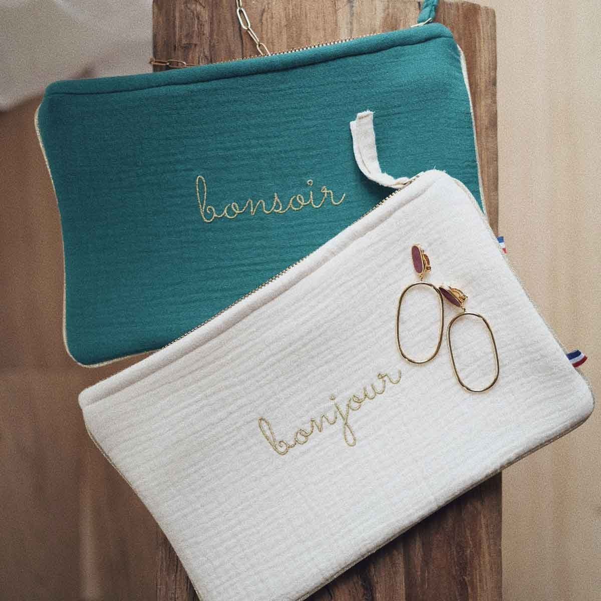 Cocoeko - Bonjour ECRU dames clutch tas