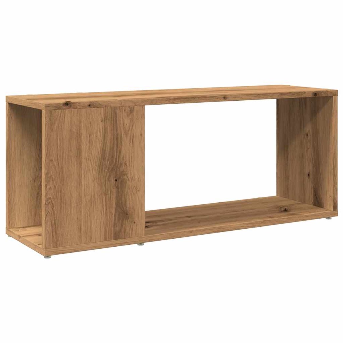 vidaXL Tv-meubel - 80x24x32cm - bewerkt - hout - artisanaal - eikenkleur