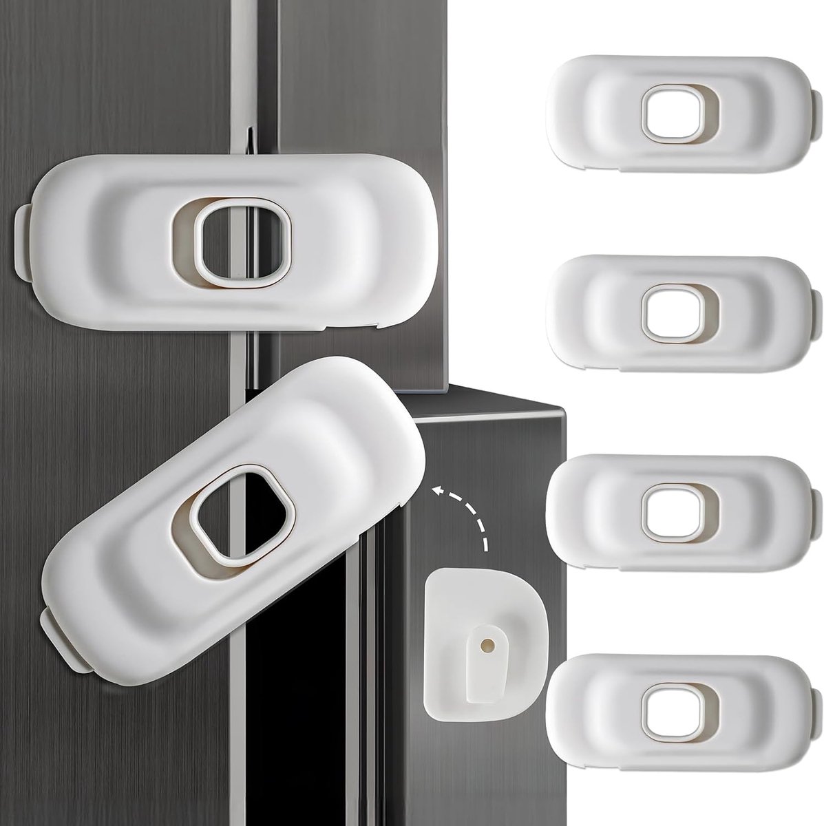 Image of 4-pack Kinderbeveiliging voor Koelkast en Kastdeuren – Sterke Zelfklevende Veiligheidssloten
