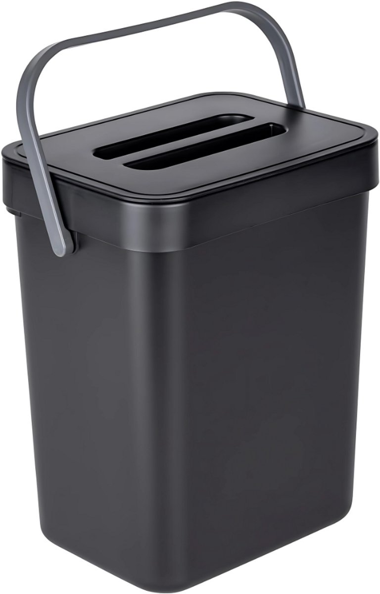 Prullenbakje - 3L - Compostbak - Keukencompostbak - Ophangbare Afvalemmer - Zwart