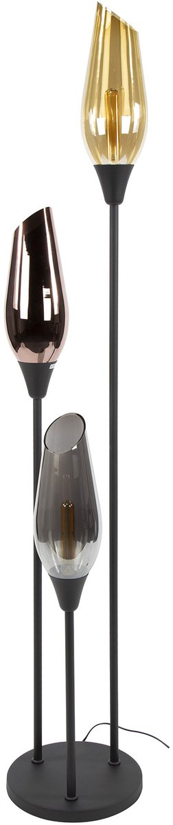 PS-Collection Cocoon Mix Glass Vloerlamp - Amber/Koper/Chroom - 35x35x168 - Metaal - vloerlampen woonkamer, vloerlamp zwart, vloerlamp industrieel, vloer lamp, vloerlampen landelijk, staande lampen woonkamer, staande lampen, staande lamp industrieel thumbnail 4