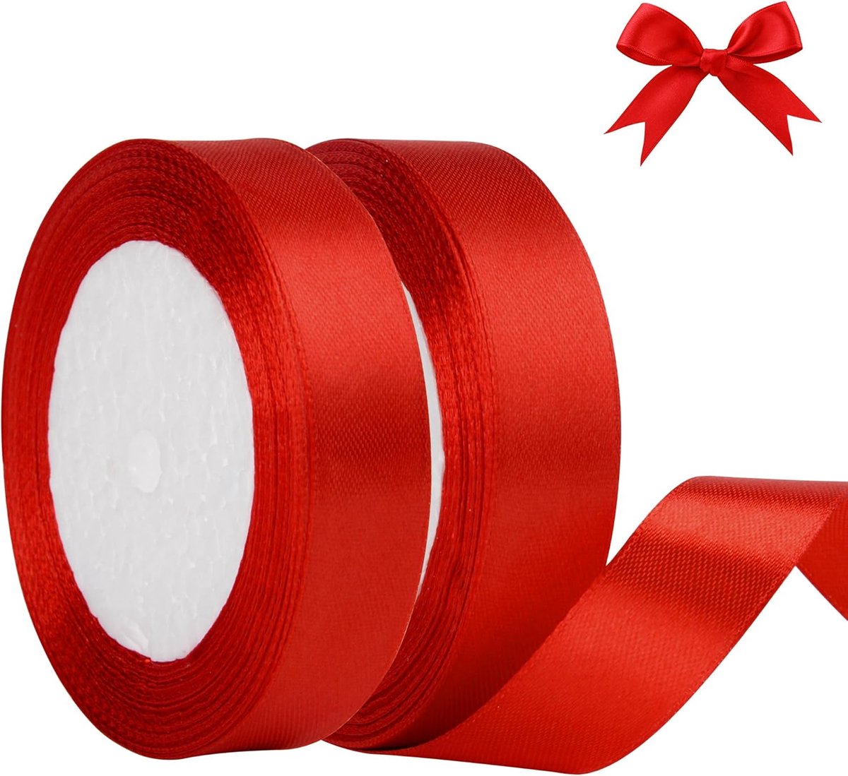 Rood Satijnen Lint voor Cadeaus en Decoratie - 44 m x 20 mm